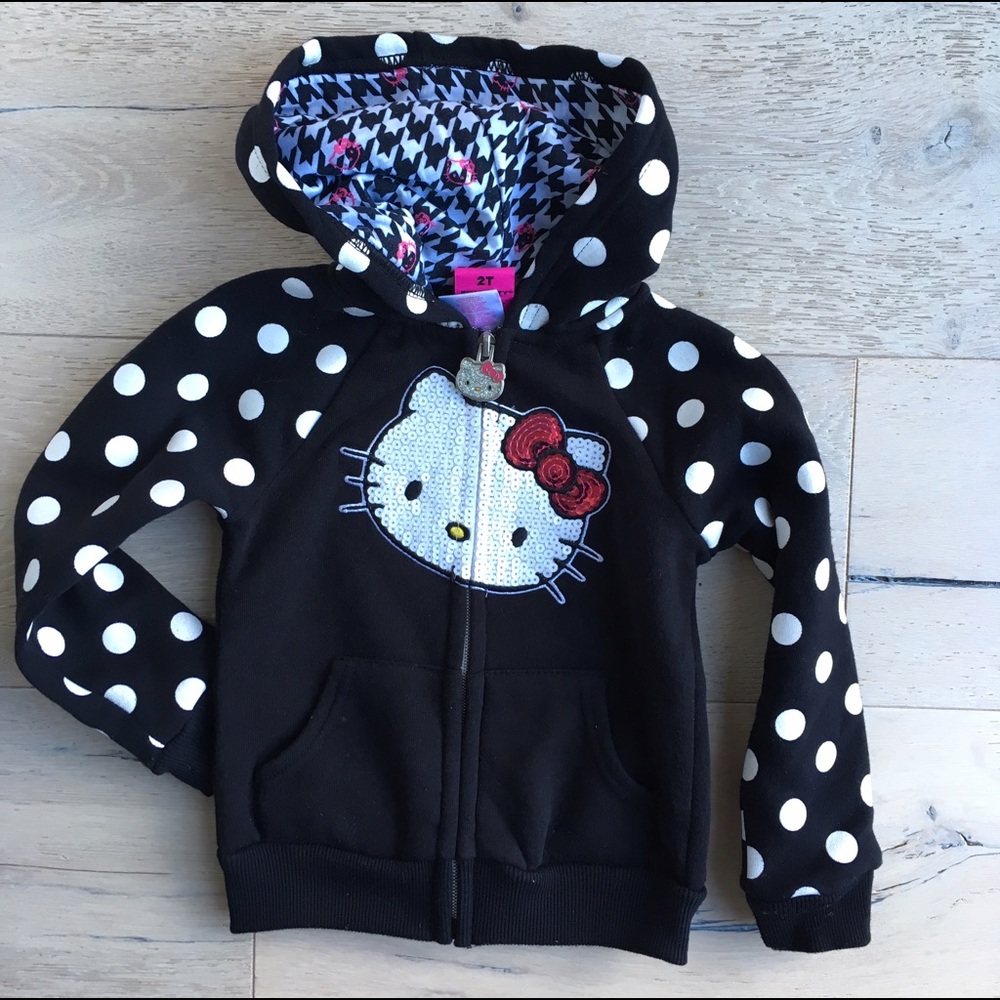 Hello Kitty Girls Sequined Hoodie Sweatshirt