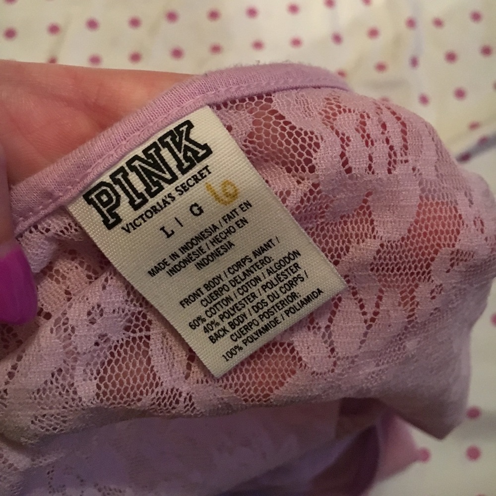 3 for $10 VS Pink tie front and LACE back crop top - Picture 4 of 4