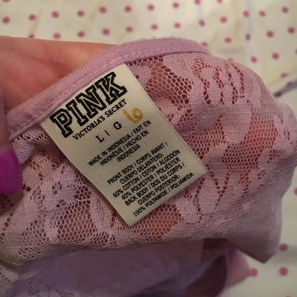 3 for $10 VS Pink tie front and LACE back crop top - Picture 4 of 4