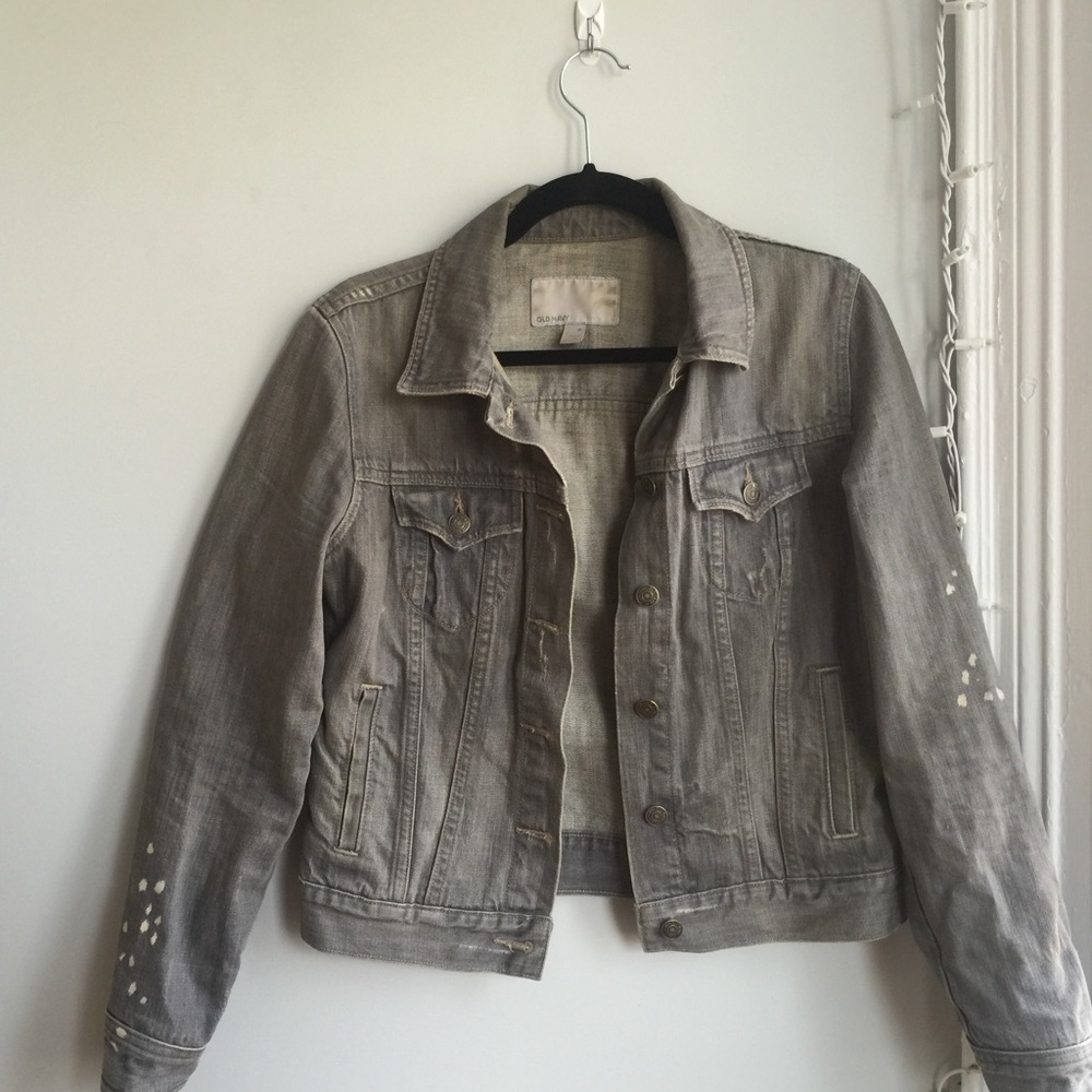 Distressed Grey Denim Jacket from Old Navy