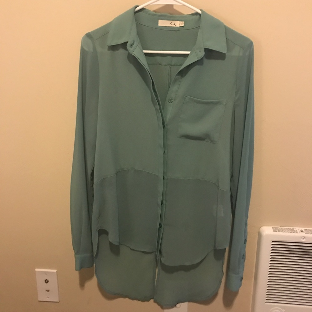 Turquoise long sleeve button up