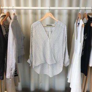 Ark & Co Tops - Ark & Co Striped Surplice Wrap Top Ark & Co Tops - Ark & Co Striped Surplice Wrap Top