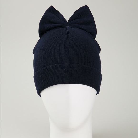 Federica Moretti Bow 100% Wool Beanie NEW W/ Tag