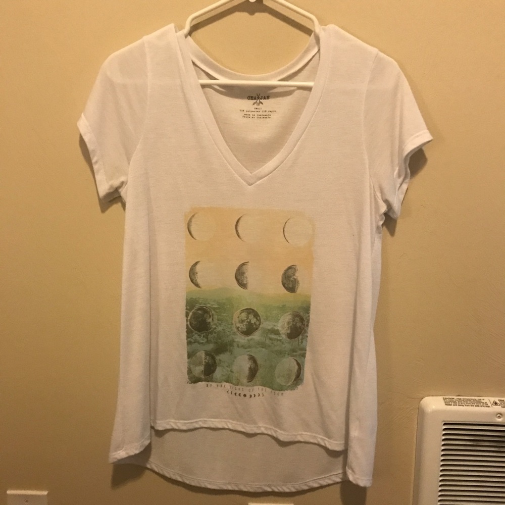 White shirt with moon images
