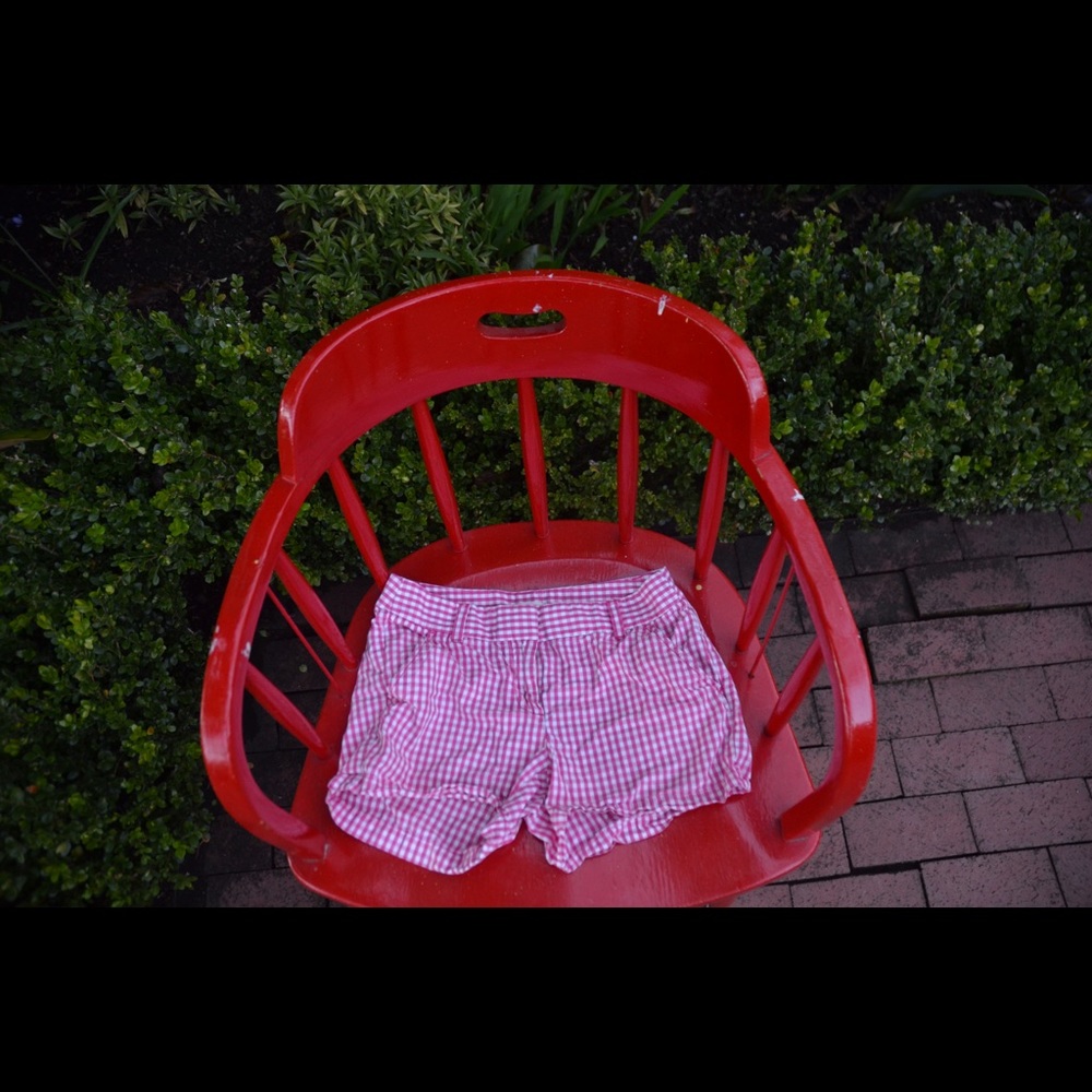 Pink and white summery plaid shorts