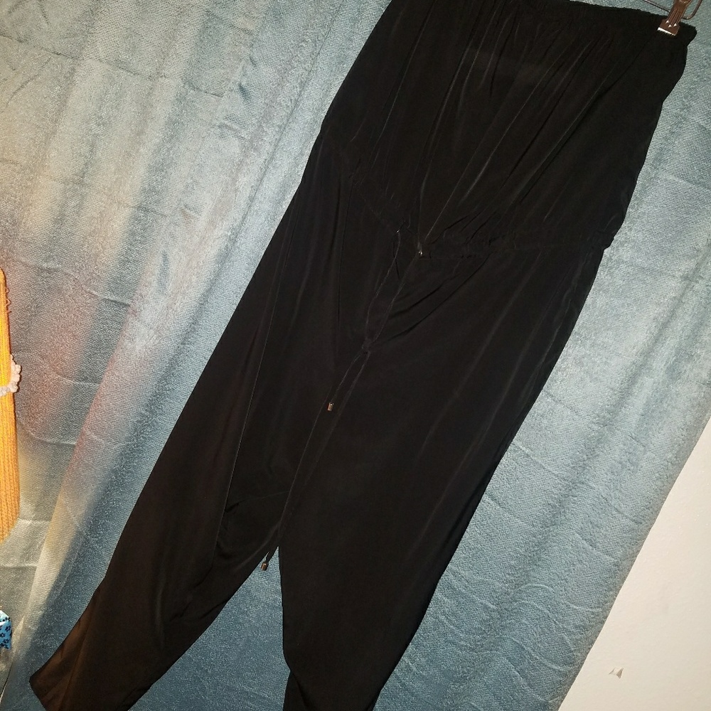 Black Strapless Pant Romper