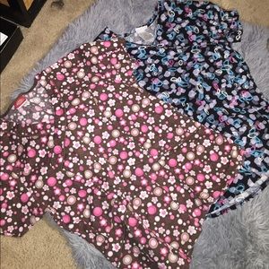 Lot of 2 scrub shirts