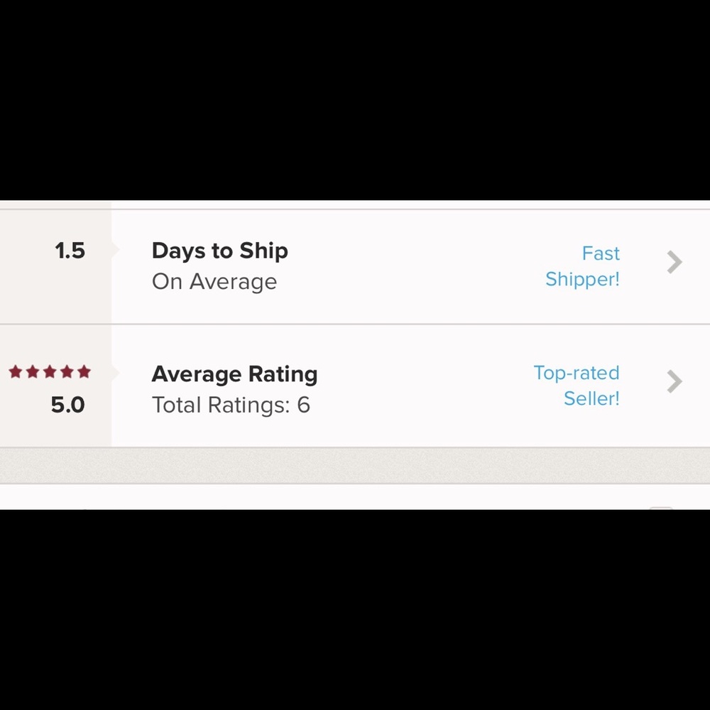 Woo Hoo! Top rated seller! Fast shipper! 💁🏻