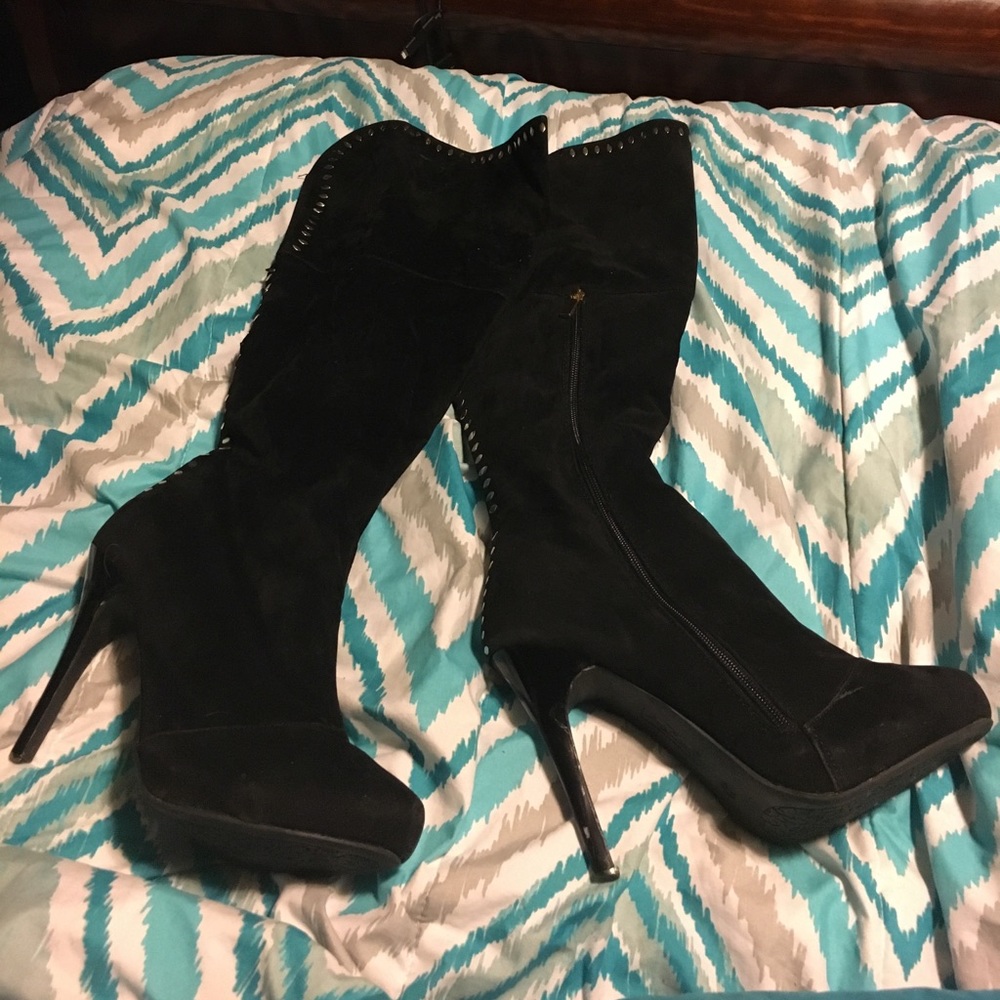 Knee high black boots