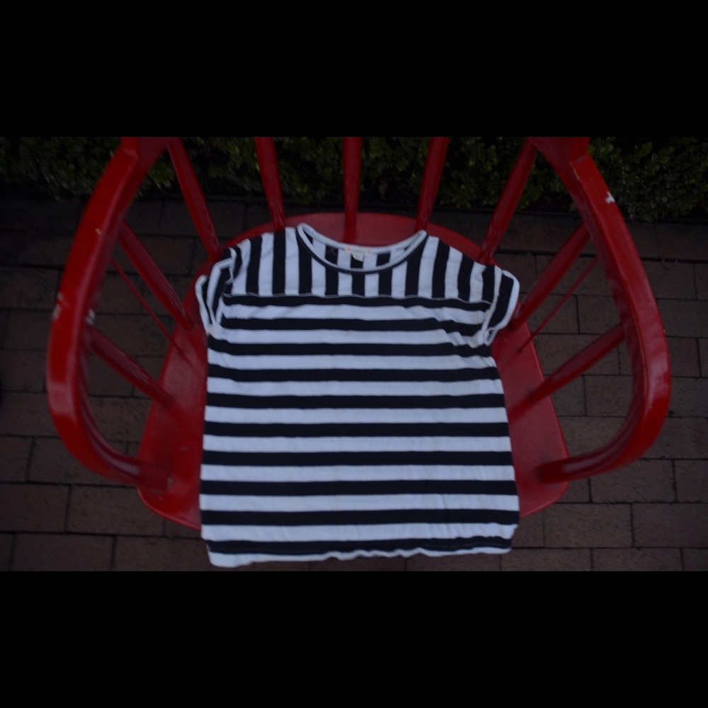 Navy and White Striped Shirt