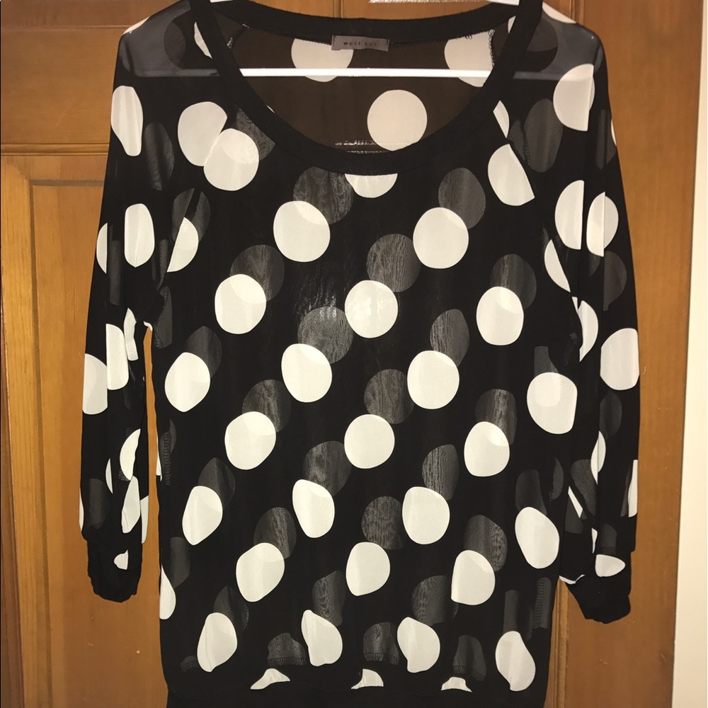 Sheer polka dot blouse