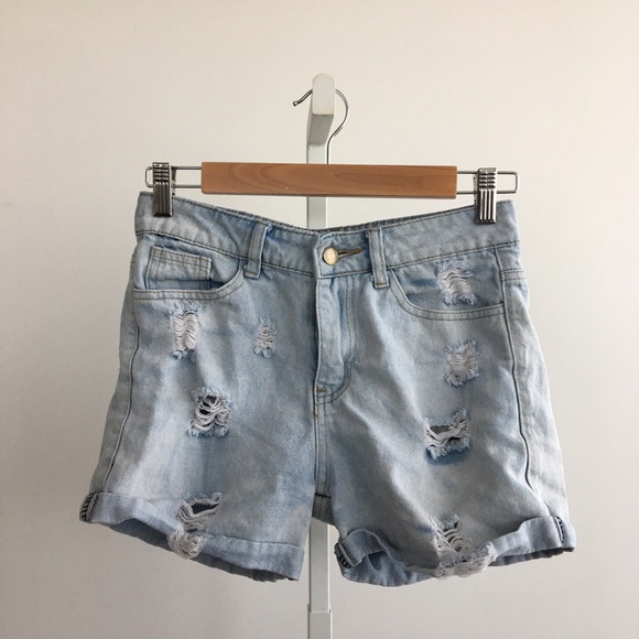 Ellison Shorts - Ellison Distressed Light Wash Denim Shorts Ellison Shorts - Ellison Distressed Light Wash Denim Shorts