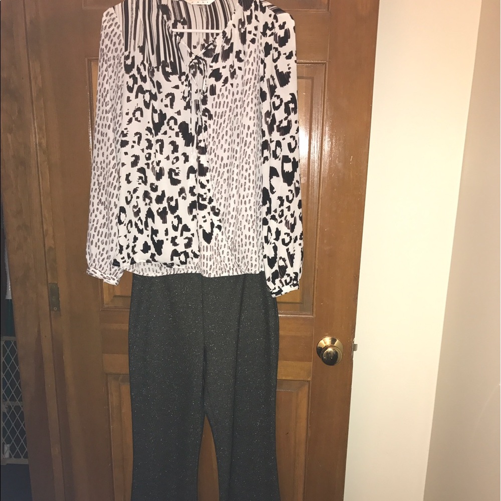 Cabi women's animal print blouse