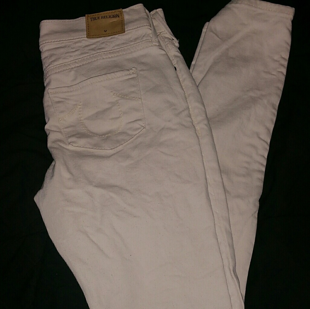 White True Religion Skinny Jeans