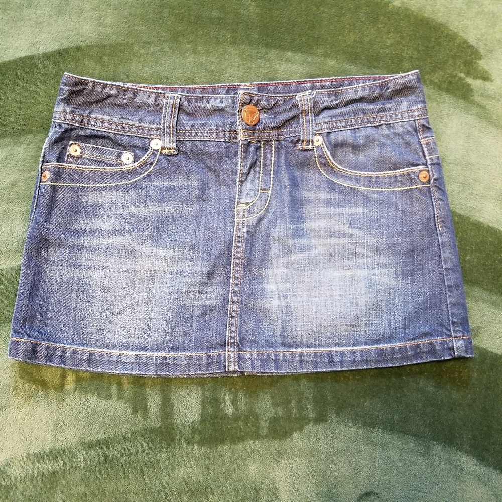 American Eagle Dark Denim Mini Skirt 6