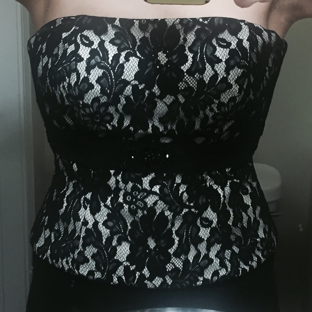Beautiful Alfred Sung Lace Bustier.