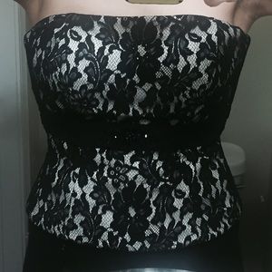 Beautiful Alfred Sung Lace Bustier.