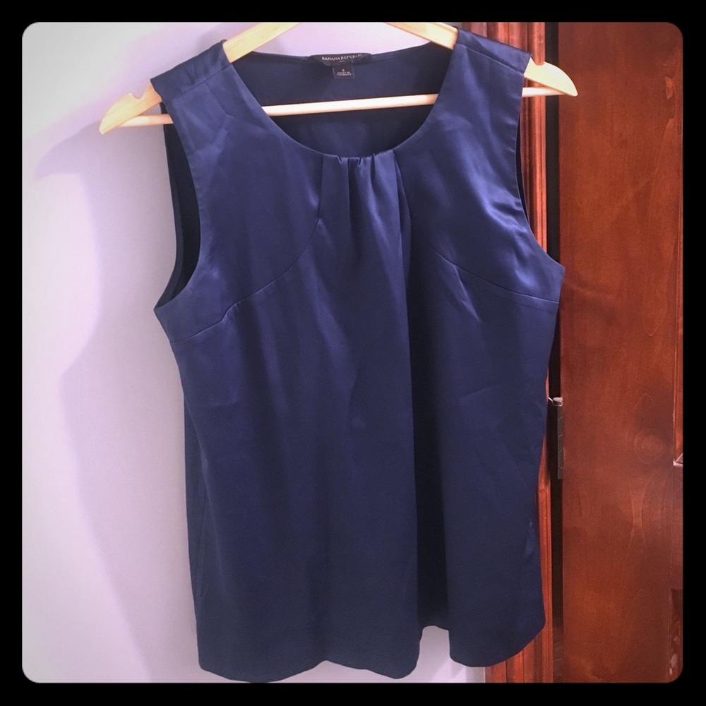 Sapphire blue satin Banana Republic Tank/shell