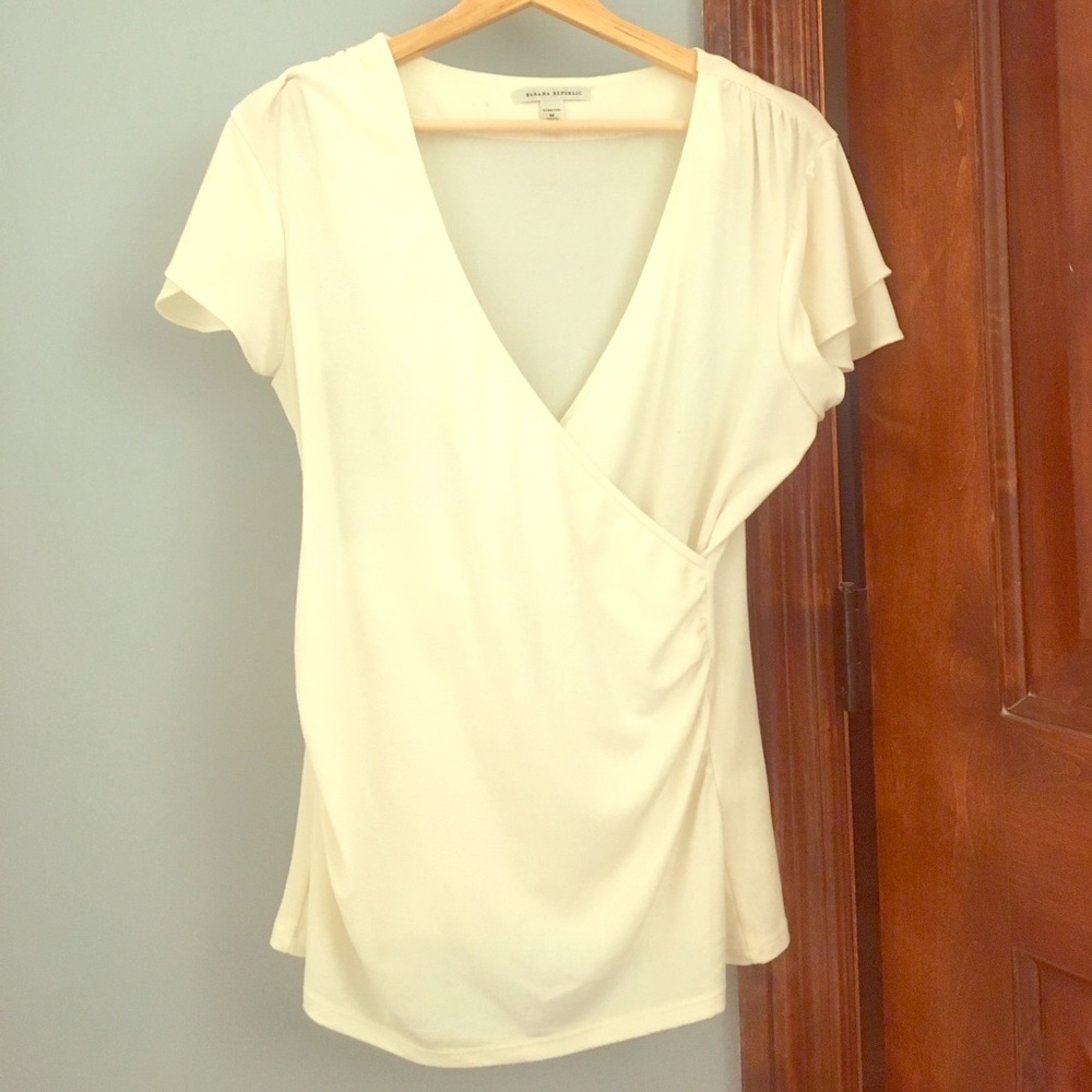 Cream Banana Republic blouse