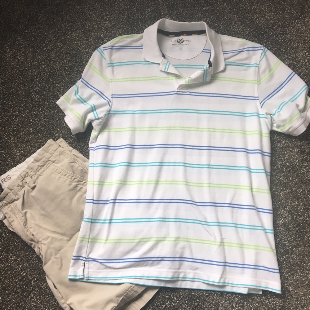 Striped men's polo top