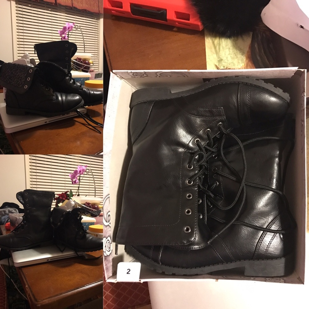 Girls fashion combat boots