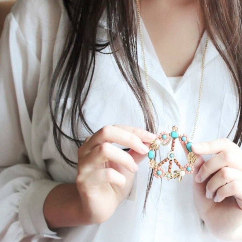 🎈Last one!🎈BOHO Peace bronze plated necklace - Picture 2 of 6