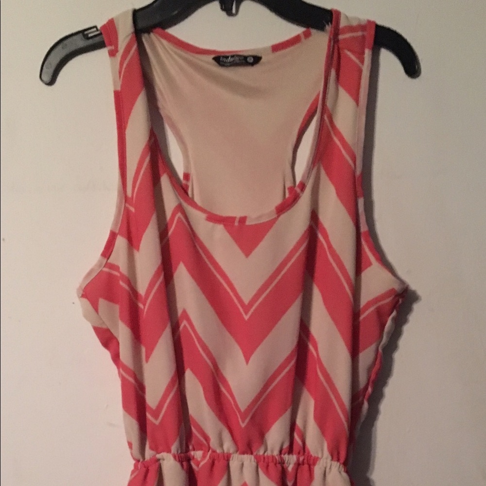 Pink chevron maxi dress