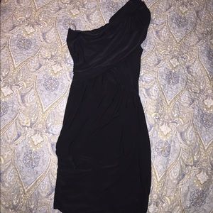 Nordstrom one shoulder black dress