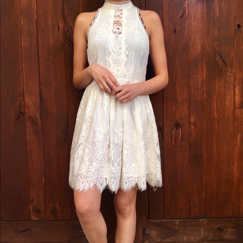 White lace Free People dress