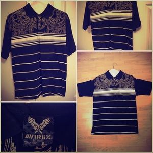 👕Avirex men black gold design shirt