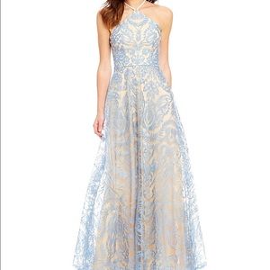 Prom Dress light blue lace with cream