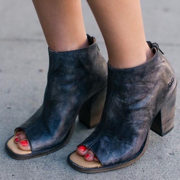 Bed Stu Black Handwashed Open Toe Bootie - Picture 3 of 6