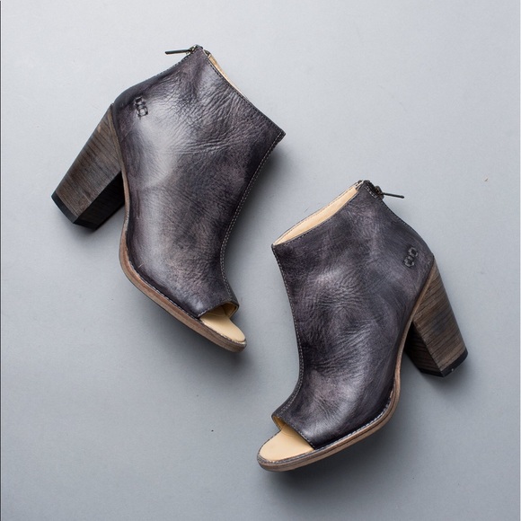Bed Stu Black Handwashed Open Toe Bootie - Picture 2 of 6