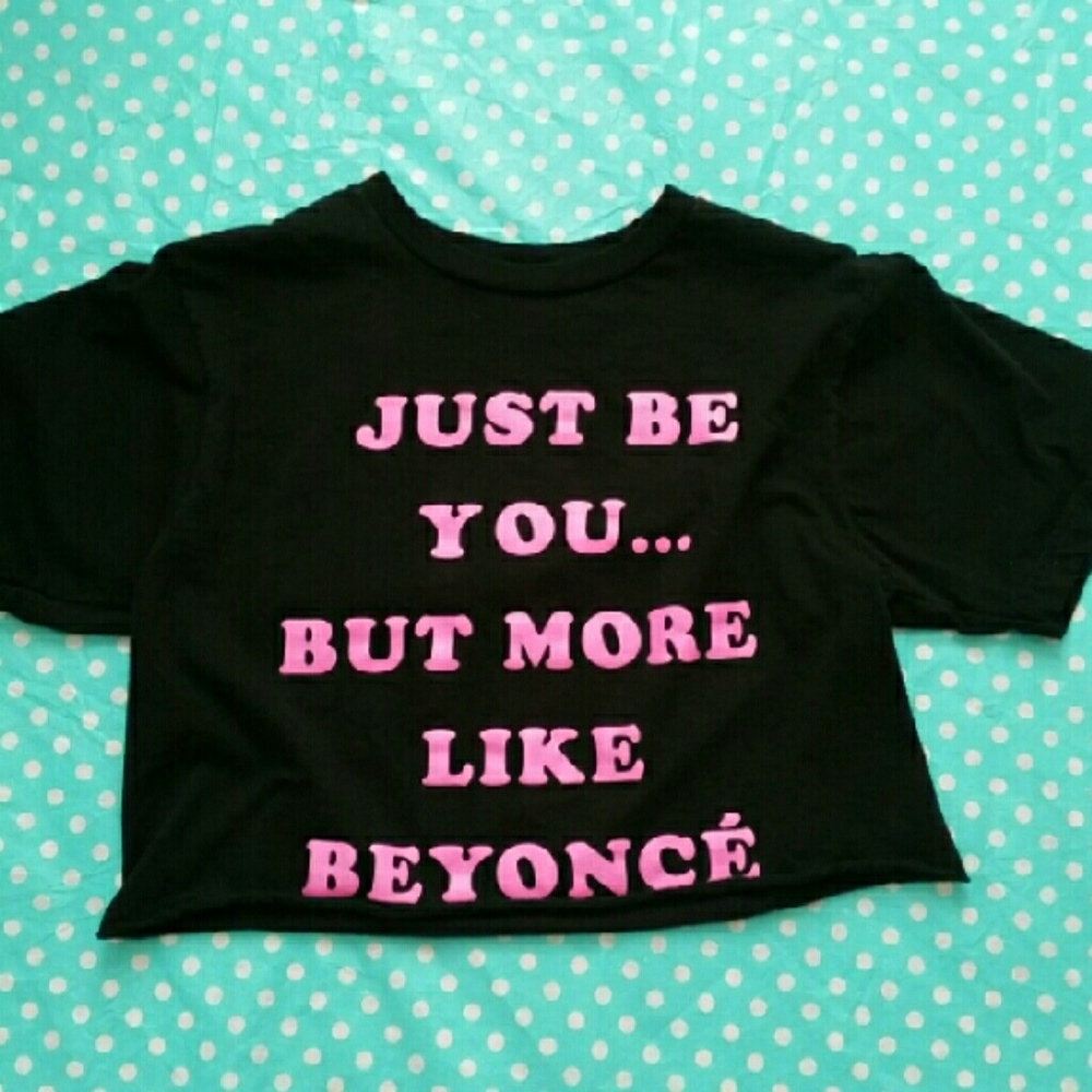 REASON Black 'Just Be You/ Beyonce' Crop Tee