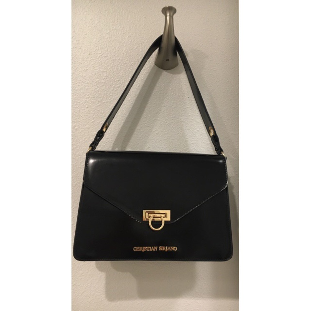 Christian Siriano Black Patent Leather Purse