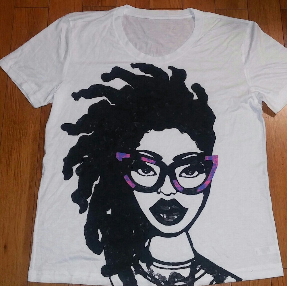 White t-shirt w/ designed