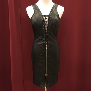 New Frederick's of Hollywood Black Lace Up Dress M