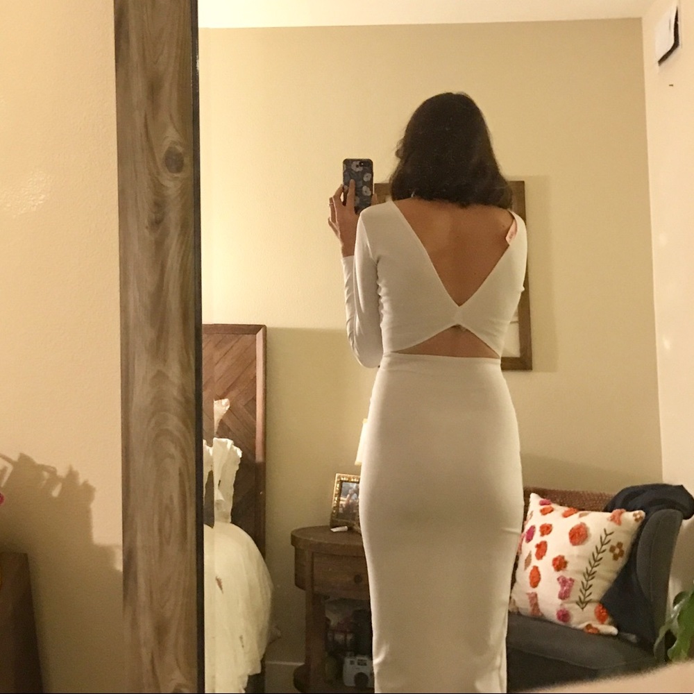 White midi dress