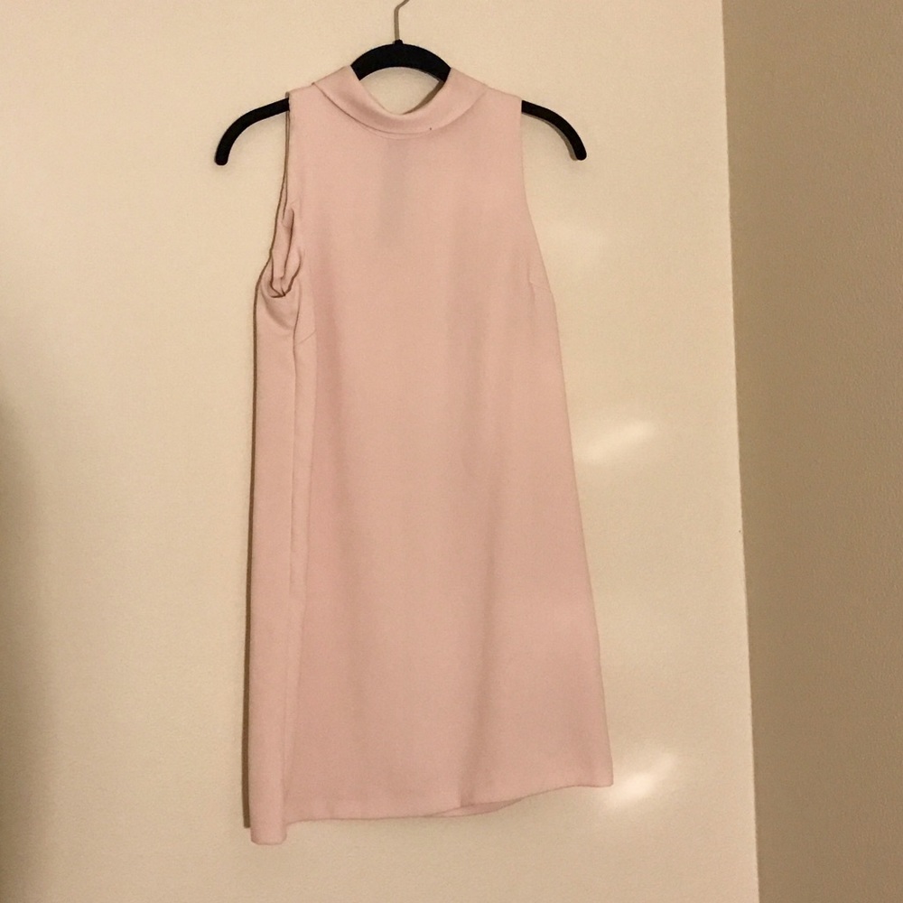 Pink high neck dress