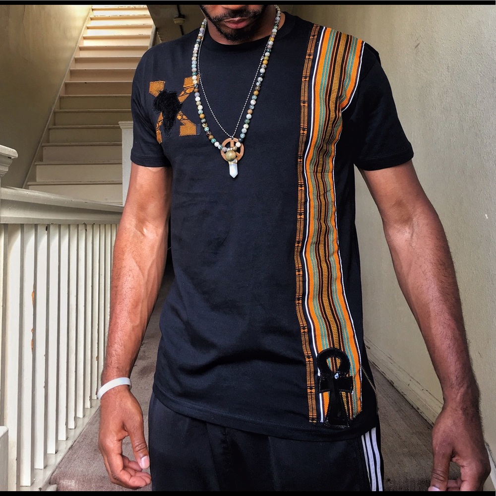 Custom Black Africa Print Tee