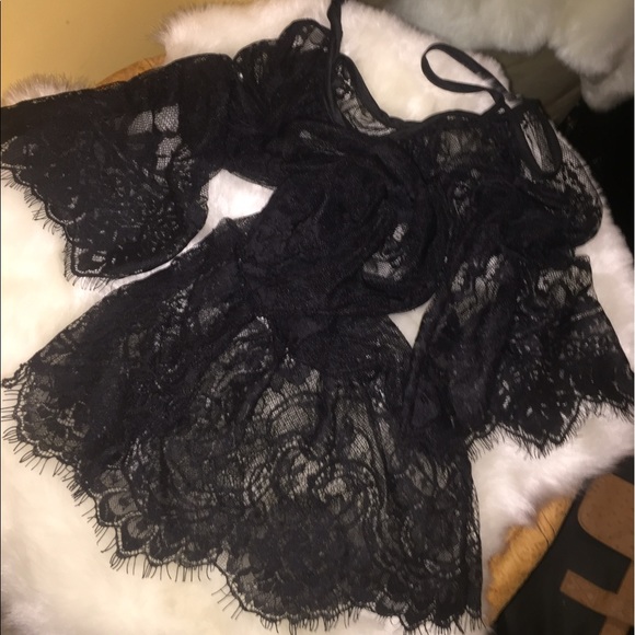 🎉4xHP🎉BlackLaceColdShoulderCoverUpDressTunicTop - Picture 2 of 5