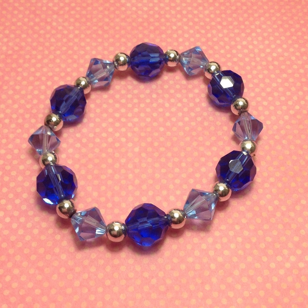Blue Czech Bead Bracelet
