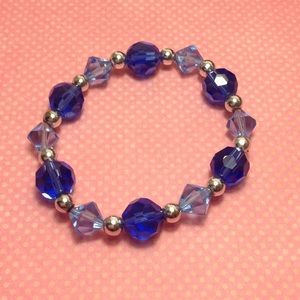 Blue Czech Bead Bracelet