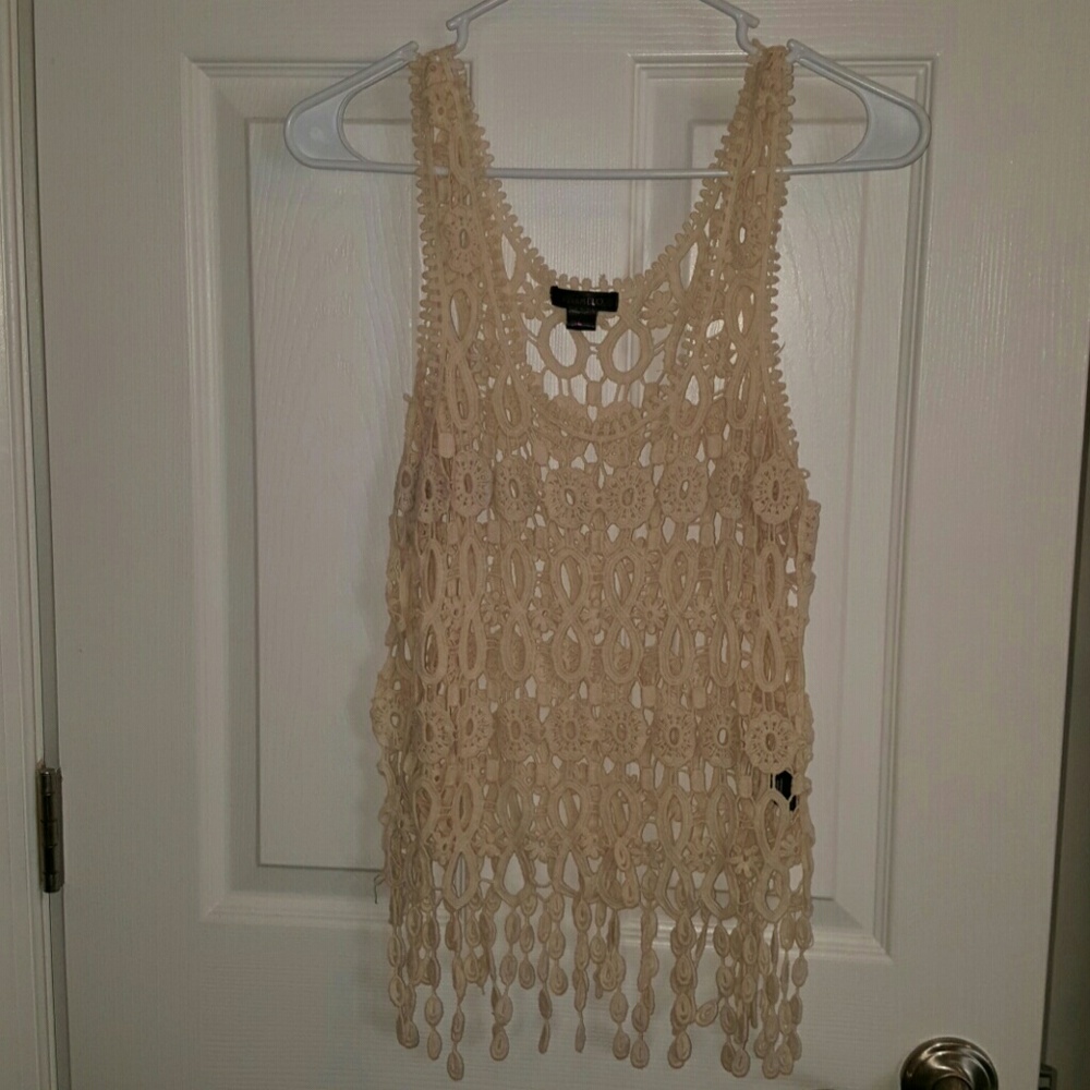 Cream net top