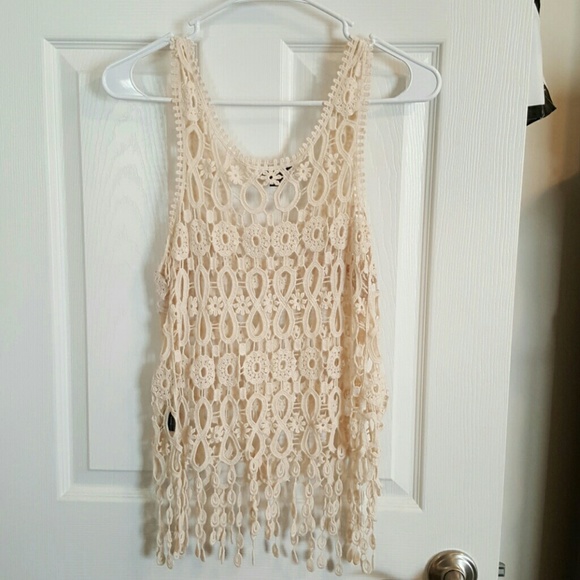 Cream net top - Picture 2 of 4