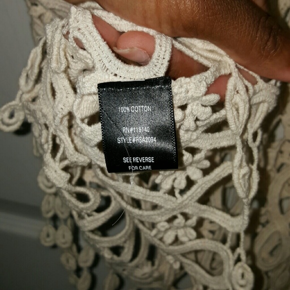 Cream net top - Picture 3 of 4