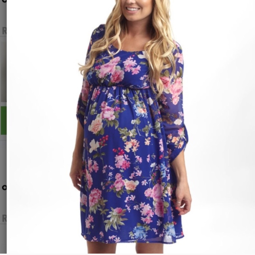 Pink blush Floral Maternity Dress