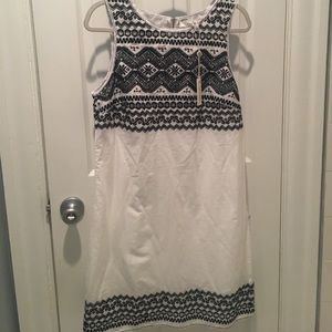 Bohemian Max studio blue and white shift dress