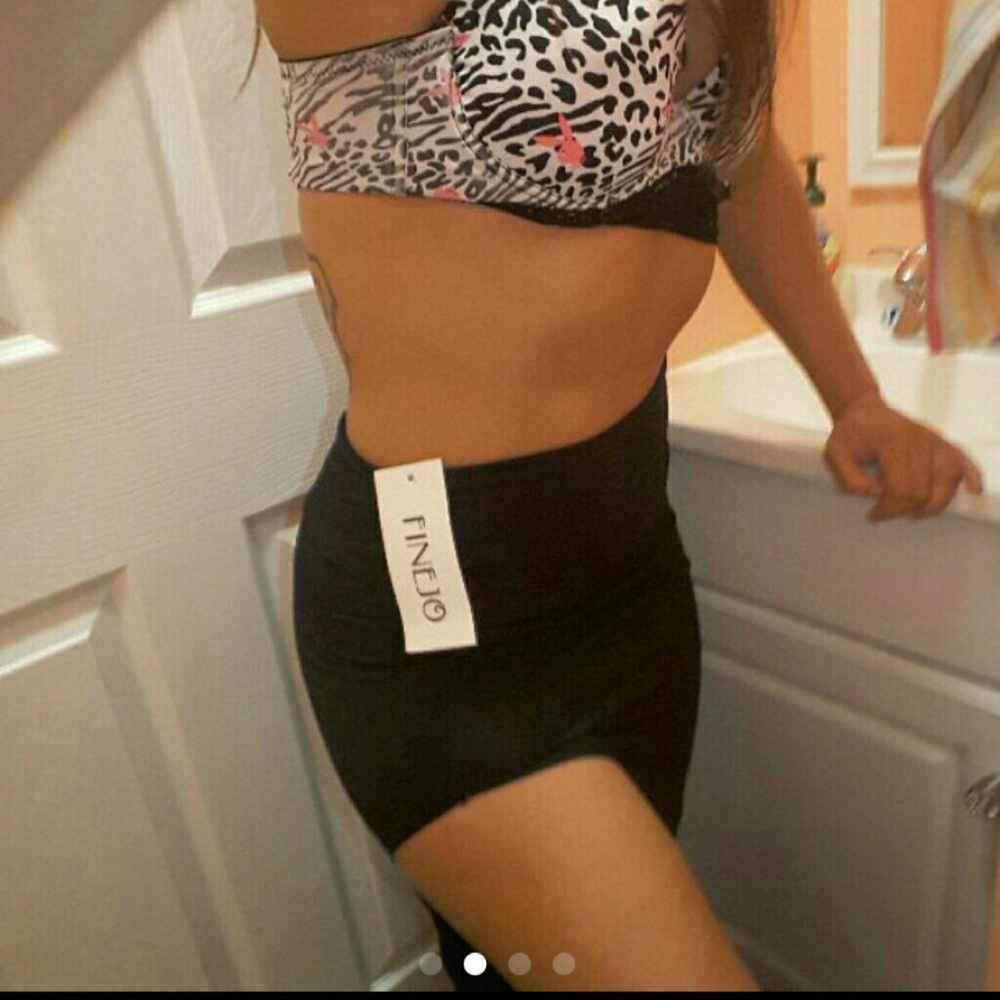 BLACK HIGH WAIST SKORT SKIRT WITH SLIT