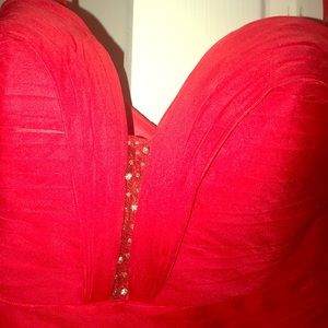 Red formal Dress.